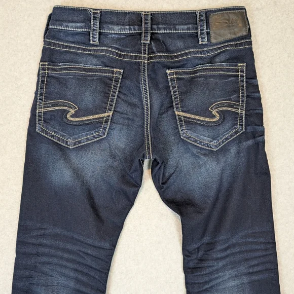 Silver Jeans Zac Men's 34X34 Relaxed Fit Stretch Straight Dark Wash - Picture 4 of 10